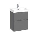 Macro Design Crown Servantskap 2 Skuff- med Light 70 Servant Antrasitt / 45cm Plain/push-open