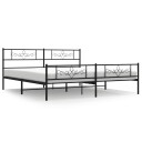  Sengeramme i metall med hodeog fotgavl svart 200x200 cm