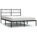  Sengeramme i metall med sengegavl svart 150x200 cm