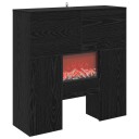 vidaXL Elektrisk peis Svart eik 75 x 24,5 x 75 cm Konstruert tre