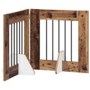 Vidaxl Foldbar Hundegitter Med Stativer 2 Stk. Gammelt Tre 120.5 cm