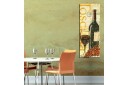 Lerretsbilde 30x80 cm Vinflaske med glass og druer Mørk grønn / Rød / Brun