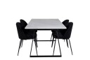 Venture Home Estelle Spisegruppe 140 cm Rektangulær med 4 Wrinkles Stoler Sort