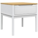  Lampebord FLORO hvit 55x55x54 cm heltre furu 374027