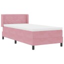  Box Spring Seng med Madrass Rosa 90x190 cm Fløyel