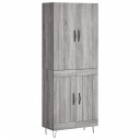 vidaXL Highboard grå sonoma 69,5x34x180 cm konstruert tre 8720845475017