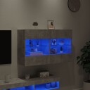vidaXL Vegghengt TV-benk med LED-lys betonggrå 98,5x30x60,5 cm 8721012256934