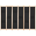 vidaXL Romdeler 6 paneler svart 240x170x4 cm stoff
