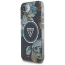 Guess MagSafe-etui med Glitterblomster til iPhone 16e - Svart