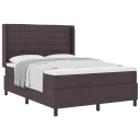  Box Spring Seng med Madrass Mørkebrun 140x190 cm Stoff