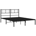 vidaXL Sengeramme i metall med hodegavl svart 120x190 cm 8721012189553
