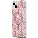 Guess IML Gcube MagSafe Frontpaneldeksel for iPhone 15 Plus Rosa Mobildeksel