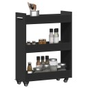  Sidebord med hjul svart 60x22x79 cm konstruert tre 8721012493186