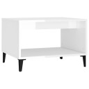 vidaXL Salongbord høyglans hvit 60x50x40 cm konstruert tre