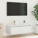  TV-benk med LED-lys hvit 75x35,5x25 cm 8721158663429