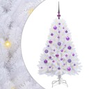  Kunstig sammensatt juletre med 150 LED Hvit 120 cm PVC og Stål