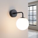 SOLLUX LIGHTING Vegglampe Astral svart utspring 22 cm stål/glass