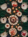 Royal Copenhagen   Stjerne Riflet Jul bordbrikke 45x35cm 2 stk grønn