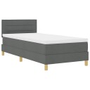  Box Spring Seng med Madrass & LED Mørkegrå 80x200 cm Stoff
