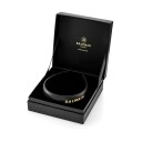 Balmain Paris Black Leather Headband with Gold Plated Logo
