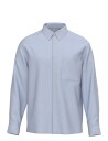 Calvin Klein Ls Solid Linen Classic Shirt   Blue   XXL