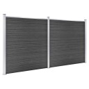 vidaXL Gjerdepanelsett WPC 353x186 cm svart