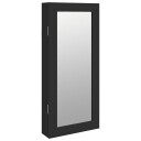 vidaXL Vegghengt smykkeskap med speil svart 30x8,5x67 cm