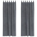  Gardiner med gardiner 2 pcs Lysegrå 140 x 245 cm Fløyel