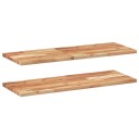  Flytende hyller 2 stk 100x30x2 cm oljebehandlet heltre akasie