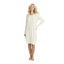 Damella Wool Long Sleeved Nightdress Benhvit merinoull X-Large Dame