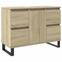  Baderomsskap høyglans hvit 80x33x60 cm konstruert tre