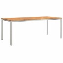  Hage Spisesett 9 pcs Brun Sølv Solid akasietre & rustfritt stål