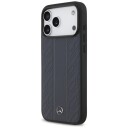Mercedes MagSafe Lær etui med laurbærstriper for iPhone 17 Pro Max - Blå