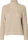 Selected Slwolga Ls Knit Structure High Neck   BIRCH   S