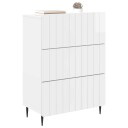 vidaXL Skuffeskap Høgglans hvit 66 x 34,5 x 92 cm Konstruert tre