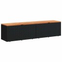  Putekasse svart 220x50x54 cm polyrotting akasie 365958