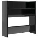 vidaXL Veggskoskap h?yglans svart 60x18x60 cm sponplater