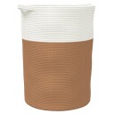  Oppbevaringskurv brun og hvit Ø49x65 cm bomull