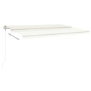 vidaXL Automatisk markise med vindsensor og LED 500x350 cm kremhvit