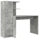 vidaXL Skrivebord 2 pcs Betonggrå