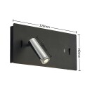 Lucande Kimo LED-vegglampe kantet svart, USB-spor