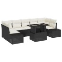 vidaXL Sofa sett 8 stk. Svart og krem polyrotting
