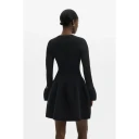Malina Elona Voluminous Skirt Knitted Mini Dress   Black   S