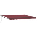 Automatisk uttrekkbar markise burgunder 450x300 cm