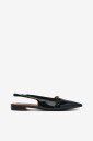 Bianco   Slingbackser Biabari Pointy Flat Slingback Faux Leather   Svart