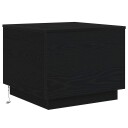  Salongbord med LED lys svart eik 50x50x40 cm