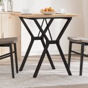  Spisebord Y-ramme 70x70x75,5 cm heltre furu og støpejern 3282781