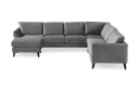 Trend 5 seters Venstrevendt U formet Hjørnesofa med Divan i FløyeLys grå
