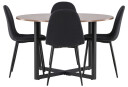Venture Design Durango & Polar spisegruppe Svart/valnøtt 4 stoler & bord 120 cm