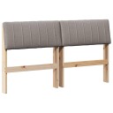  Polstret sengegavl Gråbrun 140 cm Massiv furu